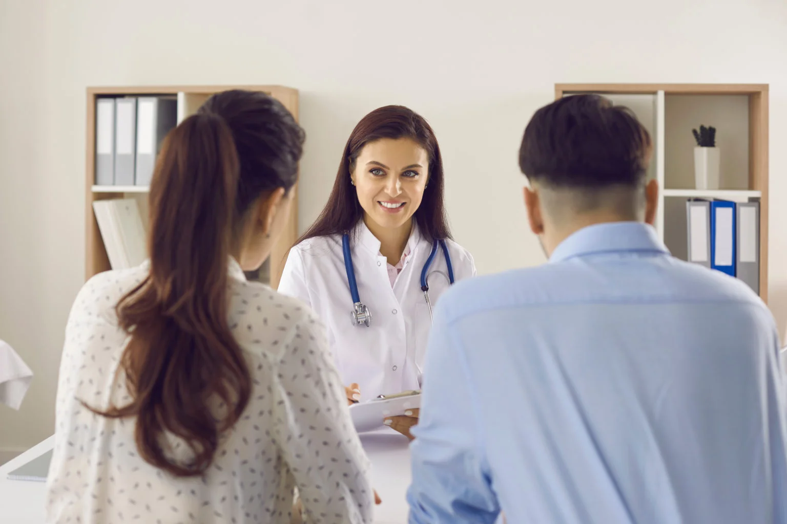 Young couple in doctor's office